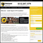 Screen shot of the Pritchard Security Systems website.