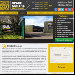 Screen shot of the Space Centre Self Storage website.
