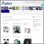 Screen shot of the Aptex Ltd website.
