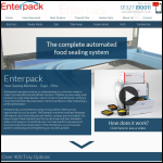 Screen shot of the Enterpack website.