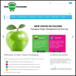 Screen shot of the New Vision Packaging Ltd website.