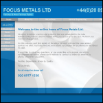 Screen shot of the Focus Metals Ltd website.