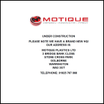 Screen shot of the Motique Plastics Ltd website.