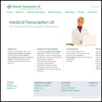 Screen shot of the Medical Transcription Services website.
