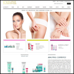 Screen shot of the Eveline Cosmetics UK website.