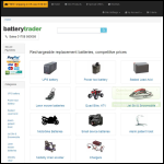 Screen shot of the Battery Trader website.