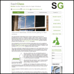 Screen shot of the Sashglass Ltd website.