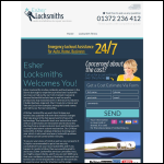 Screen shot of the Esher Locksmiths website.