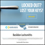 Screen shot of the Basildon Locksmiths website.