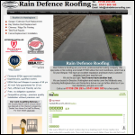 Screen shot of the Rain Defence Roofing Ltd website.