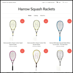 Screen shot of the Harrow Squash Rackets website.