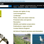 Screen shot of the Natural England website.