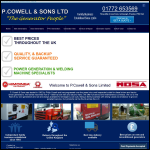 Screen shot of the P.Cowell & Sons Ltd website.