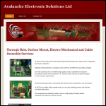 Screen shot of the Avalanche Electronic Solutions website.