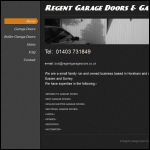 Screen shot of the Regent Garage Doors & Gates Ltd website.