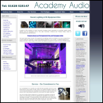 Screen shot of the Academy Audio website.