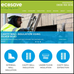 Screen shot of the EcoSave Insulation Ltd website.