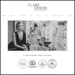 Screen shot of the Claire Morris Photography website.