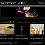 Screen shot of the Worcestershire Bar Hire website.
