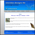 Screen shot of the Sheridan Designs Ltd website.