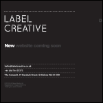 Screen shot of the Label Creative website.