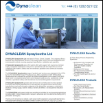 Screen shot of the Dynaclean Spraybooths Ltd website.