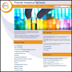 Screen shot of the Premier Analytical Services website.