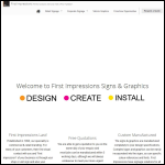 Screen shot of the 1st Impressions Signs & Graphics Ltd website.