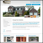 Screen shot of the Cameron Garage Door Systems website.