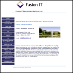 Screen shot of the Fusion It Recruitment Services Ltd website.