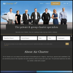 Screen shot of the Air Charter Travel Ltd website.