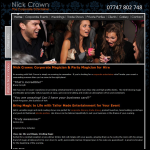 Screen shot of the Nick Crown The Corporate Entertainer website.