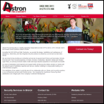 Screen shot of the Astron Fire and Security Ltd website.