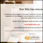 Screen shot of the Sapphire Document Solutions Ltd website.
