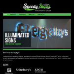 Screen shot of the Speedy Signs website.