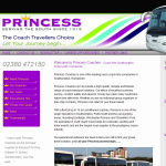 Screen shot of the Princess Coaches Ltd website.
