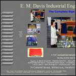 Screen shot of the E M Davis Industrial Engraving Ltd website.