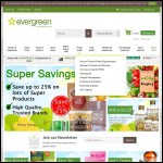 Screen shot of the Evergreen Health Foods website.