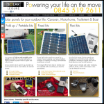 Screen shot of the Solar Leisure website.