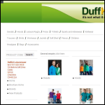 Screen shot of the Duffkit Leisurewear website.