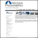 Screen shot of the Precision Photometrics Ltd website.