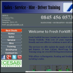 Screen shot of the Fresh Forklift Services Ltd website.