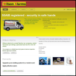 Screen shot of the Wilson Alarms website.
