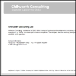 Screen shot of the Chilworth Consulting Ltd website.