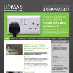 Screen shot of the Lomas Portable Appliance Testing website.