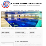Screen shot of the A D Shaw Joinery Contracts Ltd website.