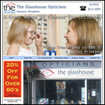 Screen shot of the Glasshouse Opticians website.