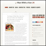 Screen shot of the Man With a Van UK website.