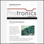 Screen shot of the Protronics website.