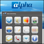Screen shot of the Alpha Advertising Ltd website.